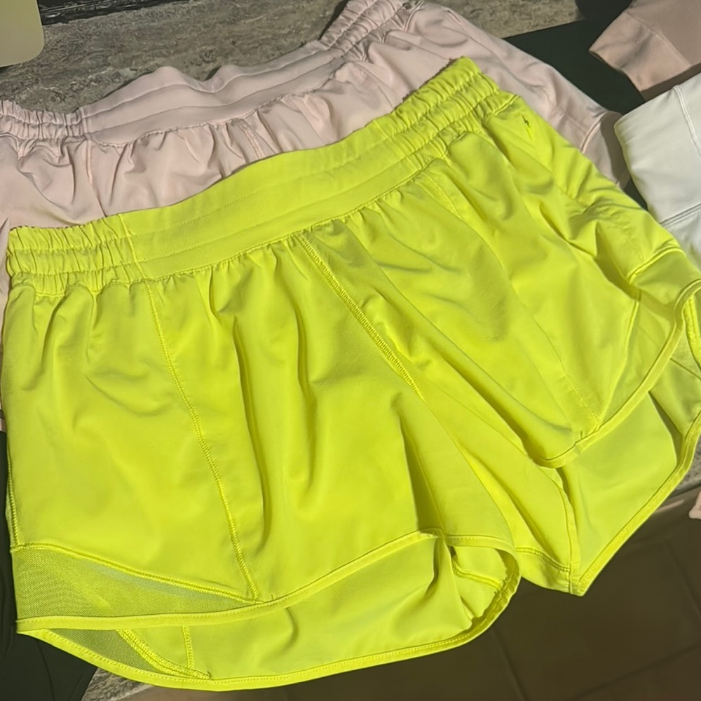 Lululemon Athletica Yellow Athletic Shorts neon yellow and baby pink GUC